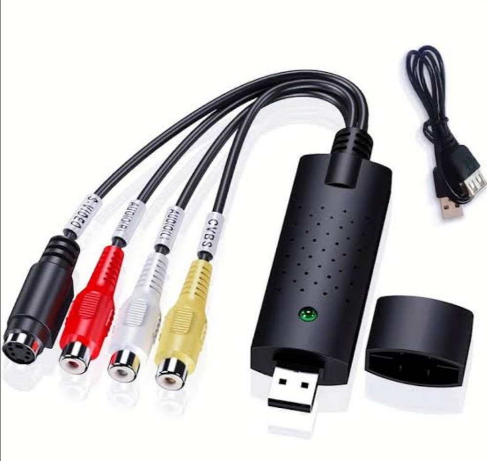 USB 2.0 Video Capture Card with S-Video & RCA | Convert VHS/VCR/DVD to Digital | Audio Video Grabber | Windows & Mac Compatible