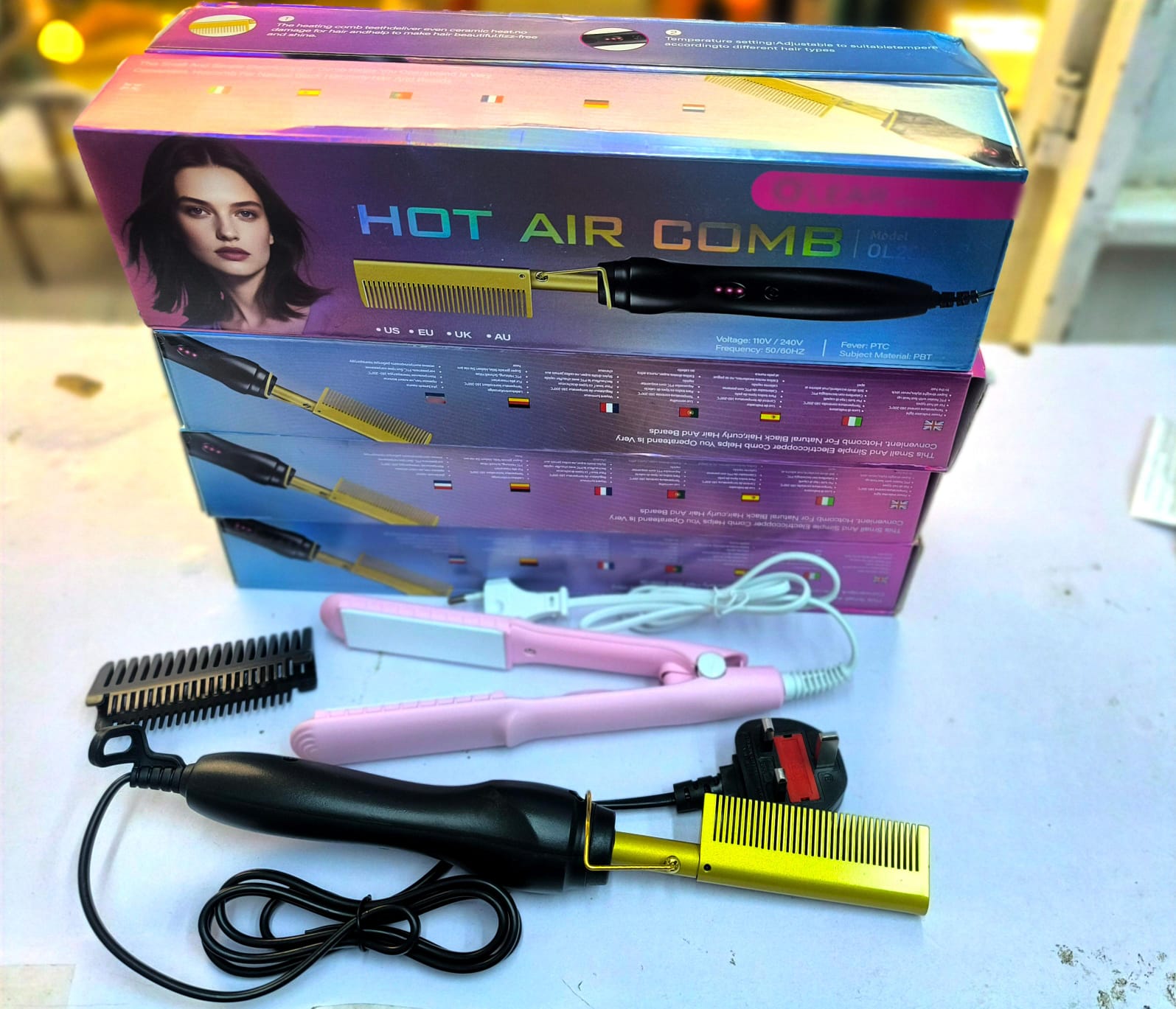 2 in 1 Hot comb + straightener