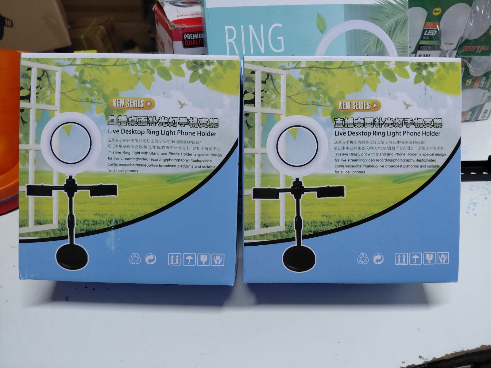 Desktop Ringlight + Phone Holder Combo