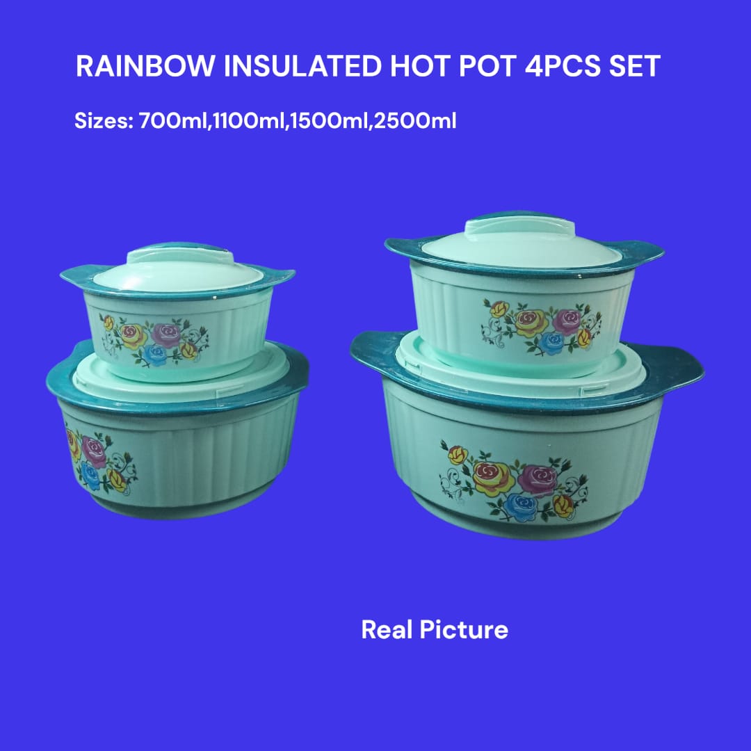 Hows thatRainbow Plastic Hot Pot – 4pcs Set 🌈