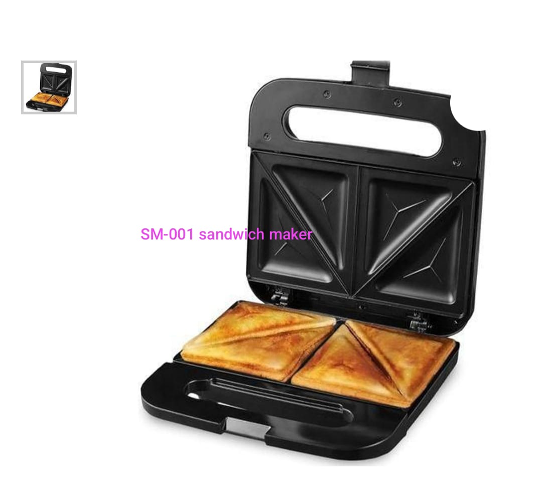 Sandwich Maker 2-Slice Non-Stick 750W Toaster for Bread – Perfect for Quick and Easy Snacks