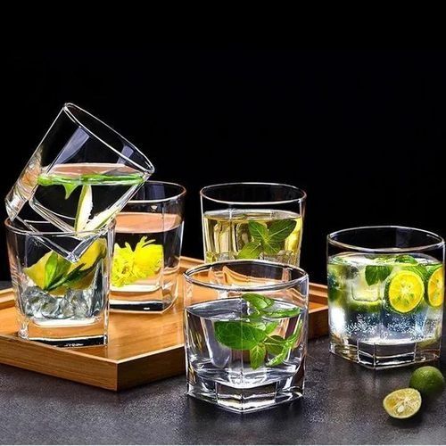 CRYSTAL SQUARE WHISKY GLASSES(PACK OF 6). Modern yet timeless these will be your go-to glasses for serving any beverage from whiskey, bourbon, scotch, and cocktails to wine, juice, and many more.