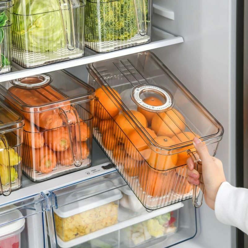 Acrylic Fridge Organizer Tray – Clear Storage Box for Kitchen Keep your fridge neat and tidy with this clear acrylic organizer tray – perfect for sorting food, drinks, fruits, veggies,
