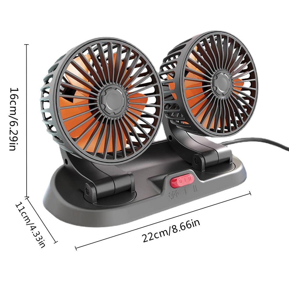 2 speed Double headed vehicle fan (Car Cigar lighter DC powered)