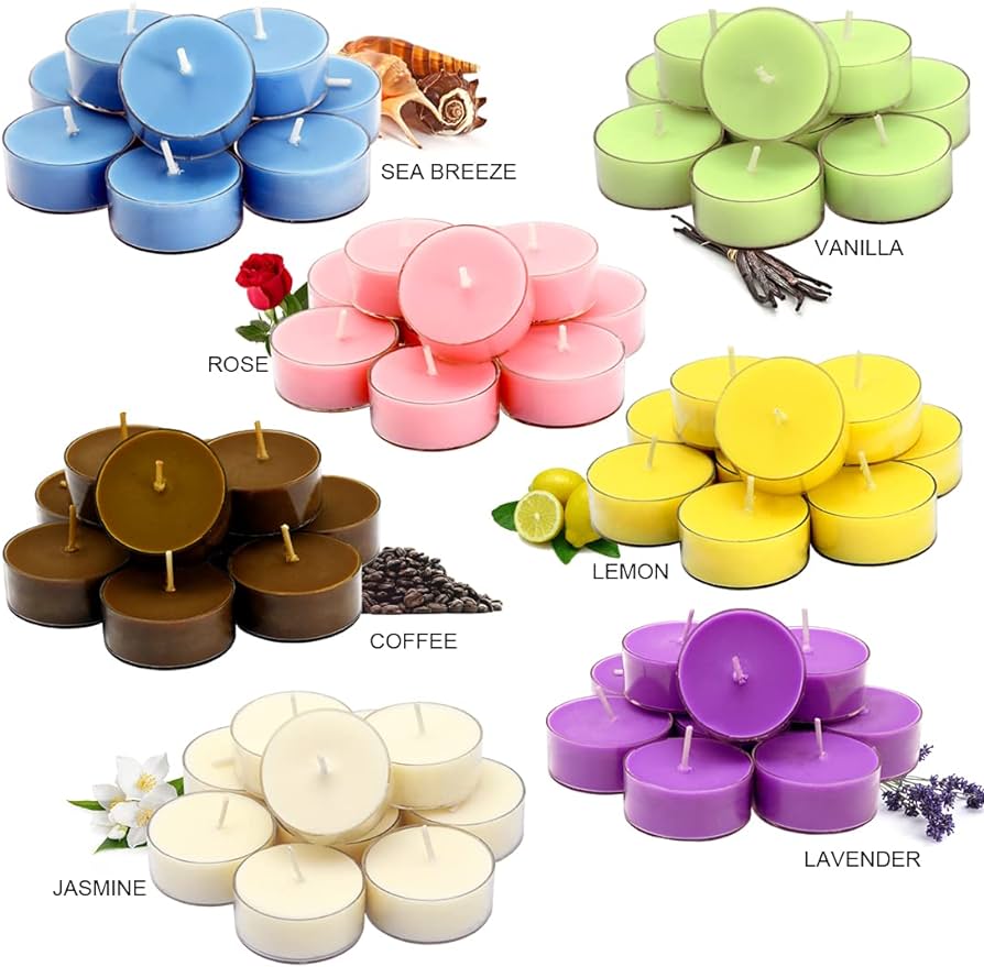 6PC PACK OF SCENTED CANDLES IN GLASS HOLDERS LUXURY SCENTED CANDLE FOR DECORATION TRANSPARENT GLASS JAR CANDLES UNIQUE DESIGN CANDLES