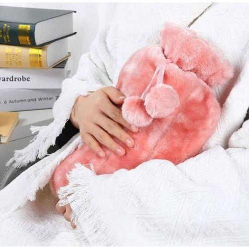 2L Hot Water Bottle Bag with Soft Faux Fur Plush Cover Heat Therapy