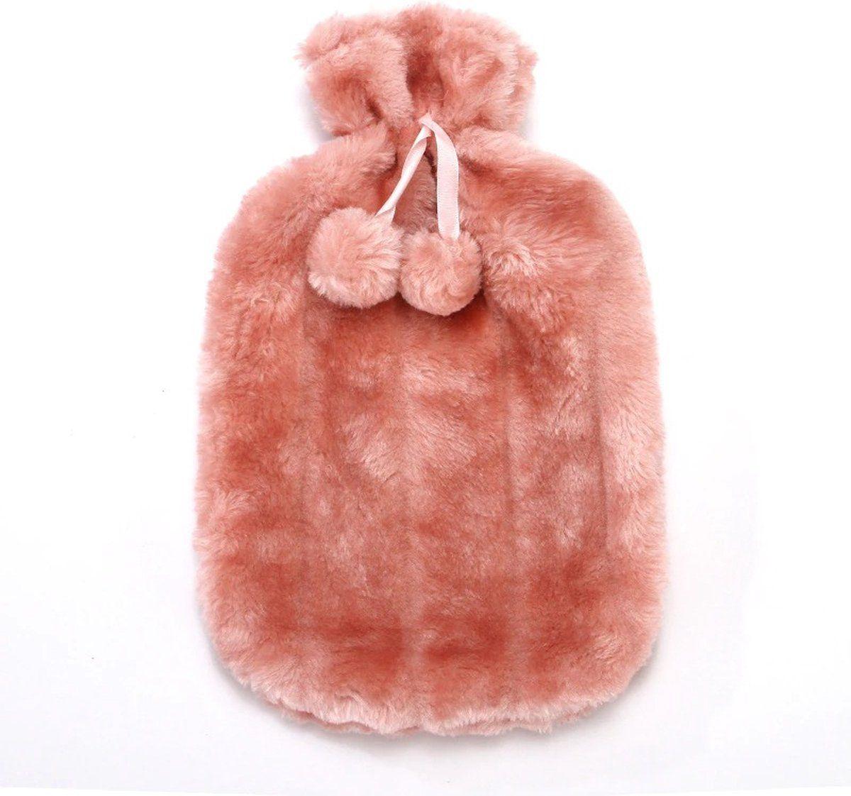 2L Hot Water Bottle Bag with Soft Faux Fur Plush Cover Heat Therapy