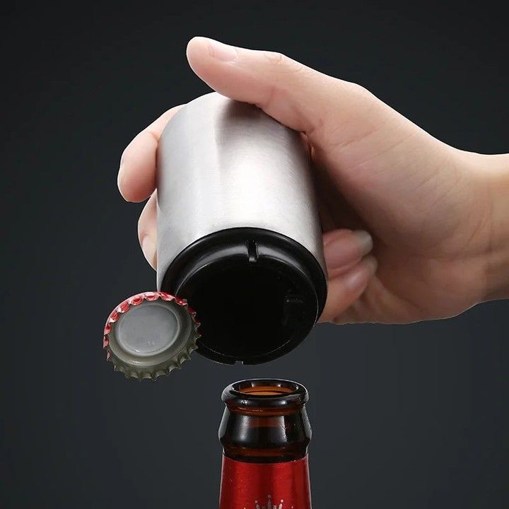 Magnetic Automatic Beer Bottle Opener Soda Opener Push-down Stainless Steel Jar Lid Opener/ Kitchen Bar Accessories Wine Can Openers