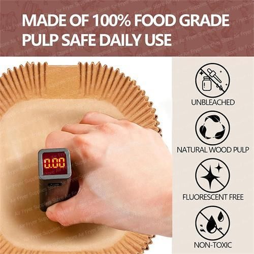 100PC Non-Stick Disposable Air Fryer Baking Paper Liners, Air Fryer Parchment Paper Liners, Microwave Air fryer Liners Food Grade Material suitable for air fryers, ovens and microwave