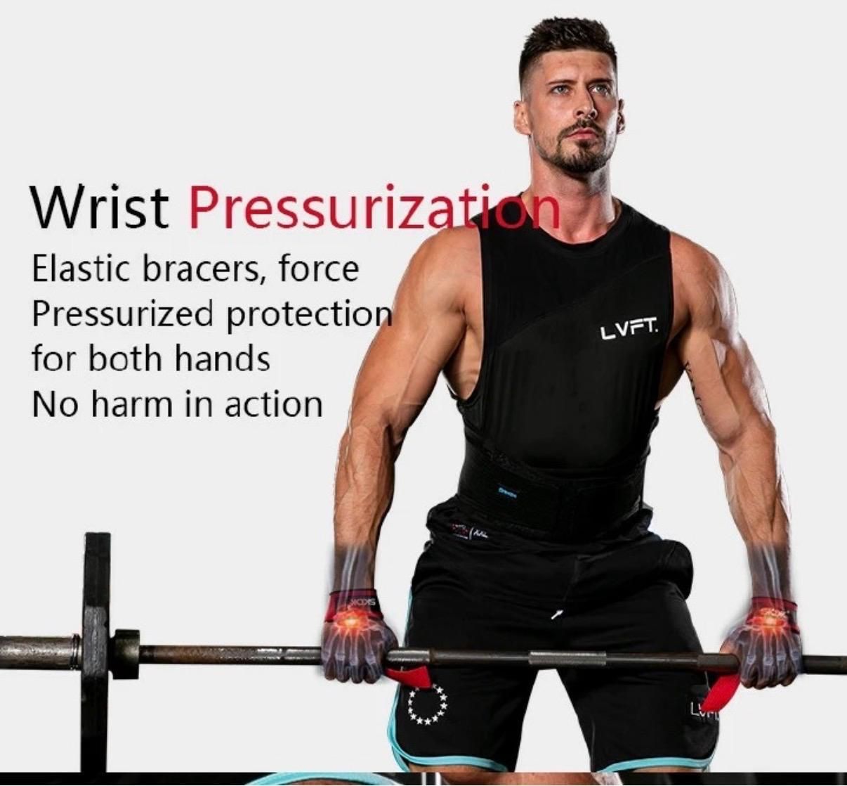 2PCS Gym Weight Lifting Straps Wrist Support Comfortable Cushioned Wrist Pad  Anti-slip Silicon grips Weightlifting Straps Strength Training Deadlifts CrossFit Dumbbell/Barbell Hand Grips Gym Gloves