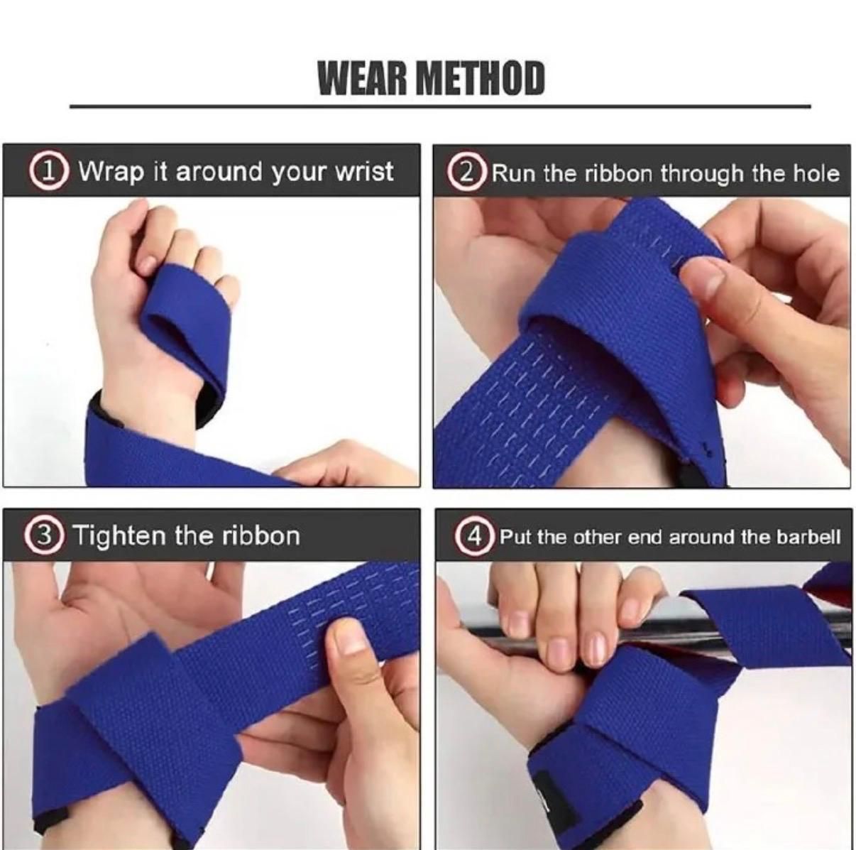 2PCS Gym Weight Lifting Straps Wrist Support Comfortable Cushioned Wrist Pad  Anti-slip Silicon grips Weightlifting Straps Strength Training Deadlifts CrossFit Dumbbell/Barbell Hand Grips Gym Gloves