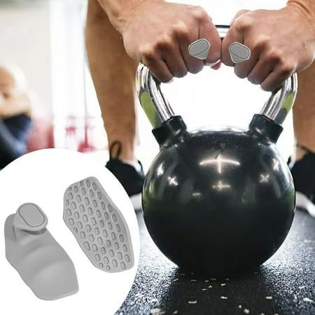 2PC Fitness Gym Anti-Slip Hand Grip Strengthener Palm Protection Strength Trainer Rubber Anti-Skid Weight Lifting Grips for Deadlift,  Dumbbell, Rows, Bar Pull Up Grippers Sports Fitness Gym Gloves