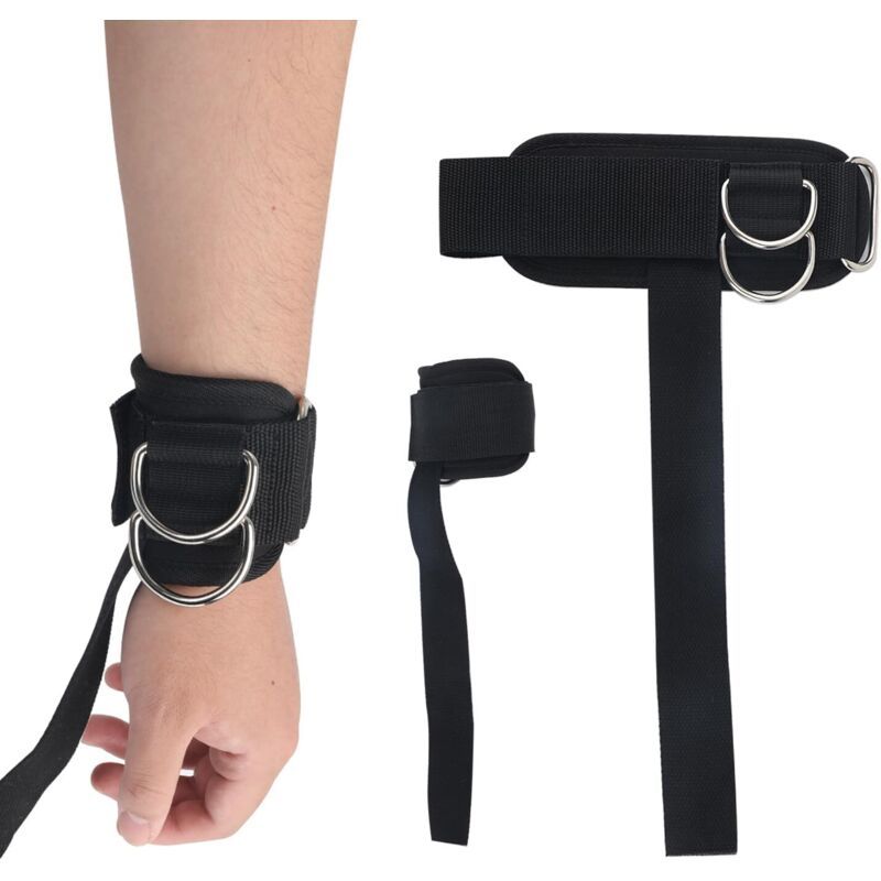 2 in 1 Weight Lifting Straps Gym Wrist Support Comfortable Wrist Cushion Pad for Deadlifts, Dumbbells/Barbell Hand Grips,CrossFit Training +Secure Double D-Rings for Cable Machine Workout/ Gym Gloves