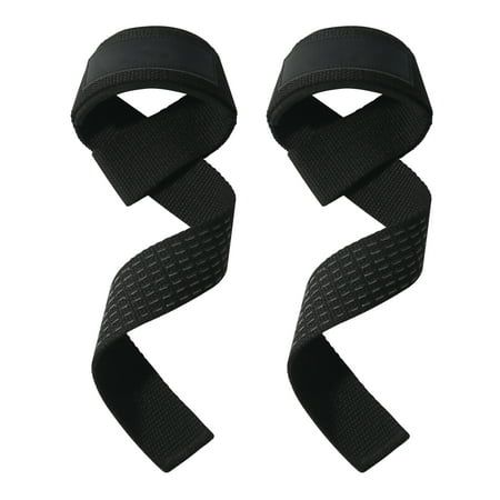 2PCS Gym Weight Lifting Straps Wrist Support Comfortable Cushioned Wrist Pad  Anti-slip Silicon grips Weightlifting Straps Strength Training Deadlifts CrossFit Dumbbell/Barbell Hand Grips Gym Gloves