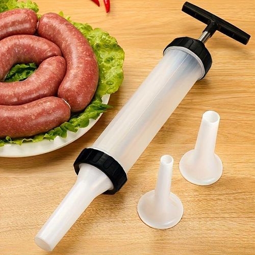 Handheld Manual Sausage Maker Machine with 3 Nozzles Sausage Meat Filling Machine/ Meat Filler Pump/ Sausage Stuffer Sausage Machine/ Mutura Maker
