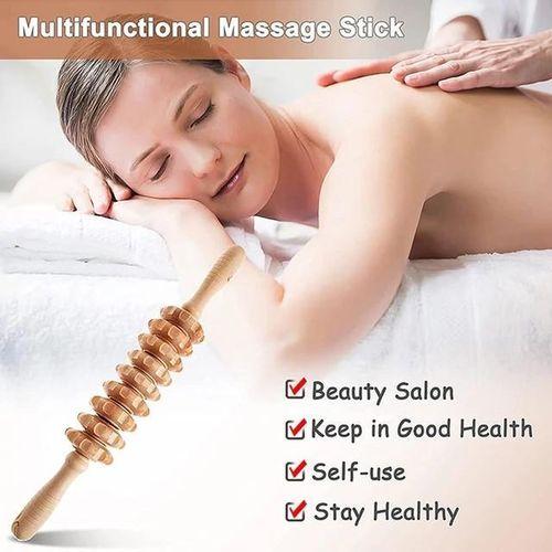 Wooden Therapy Massage Roller for Lymphatic Drainage, Cellulite Reduction, Maderotherapy, Muscle Tension Relief, Body Sculpting, Body Shaping and Contouring, Wooden Body Massager Stick Wood Massager