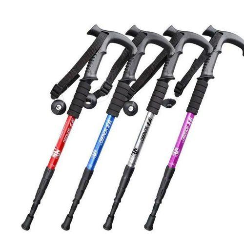 Adjustable Hiking Pole Trekking Pole Anti-Shock Walking Stick Support for serious hikers and casual walkers with a telescopic, adjustable design, it reduces joint strain- COLOR SELECTION