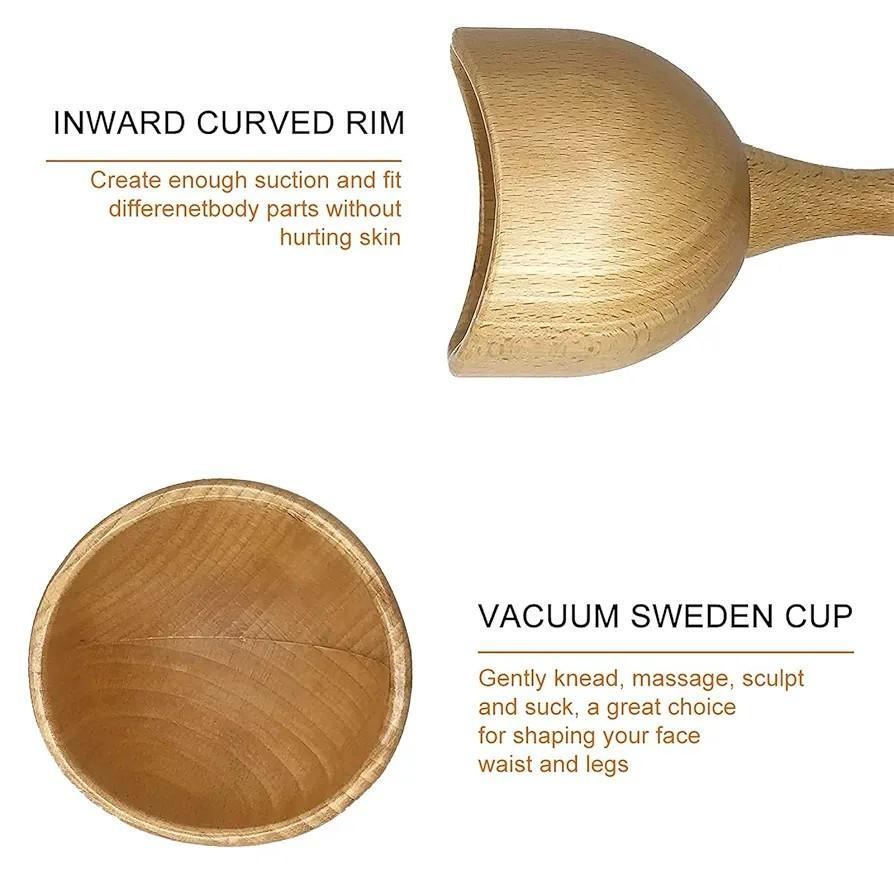 Wood Therapy Massage Cupping Cup, Wood Massage Therapy Tools for Body Sculpting, Lymphatic Drainage, Cellulite Reduction Massager, Body Shaping and Contouring, Muscle Tension Relief.