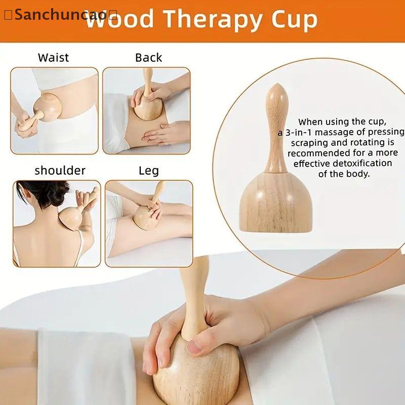 Wood Therapy Massage Cupping Cup, Wood Massage Therapy Tools for Body Sculpting, Lymphatic Drainage, Cellulite Reduction Massager, Body Shaping and Contouring, Muscle Tension Relief.