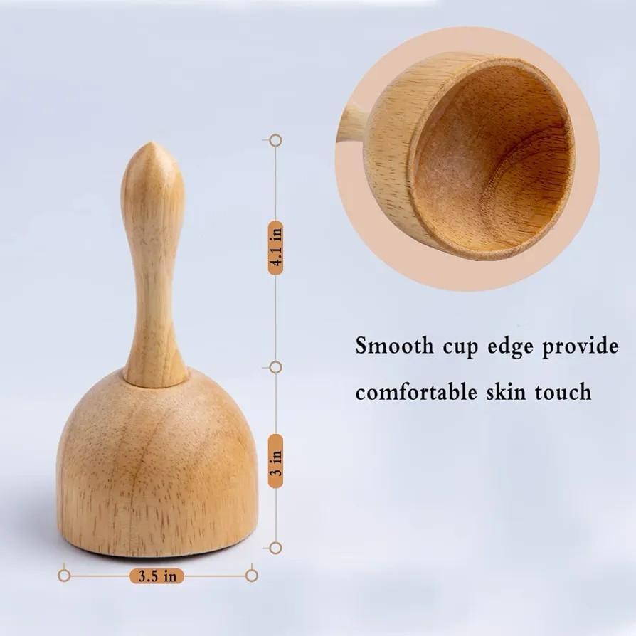 Wood Therapy Massage Cupping Cup, Wood Massage Therapy Tools for Body Sculpting, Lymphatic Drainage, Cellulite Reduction Massager, Body Shaping and Contouring, Muscle Tension Relief.
