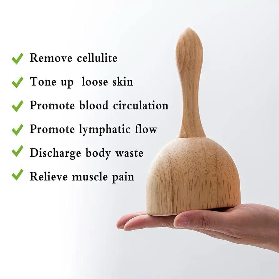 Wood Therapy Massage Cupping Cup, Wood Massage Therapy Tools for Body Sculpting, Lymphatic Drainage, Cellulite Reduction Massager, Body Shaping and Contouring, Muscle Tension Relief.