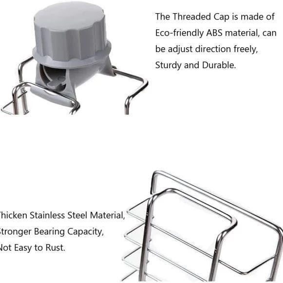 2 in 1  Adjustable Kitchen Stainless Steel Sink Drain Rack Soap/ Sponge Storage +Kitchen Towel Holder Sink Tidy Faucet Holder Soap Dish Drainer/ Dish Cloth Hanger for Bathroom, Kitchen, Sink Organizer