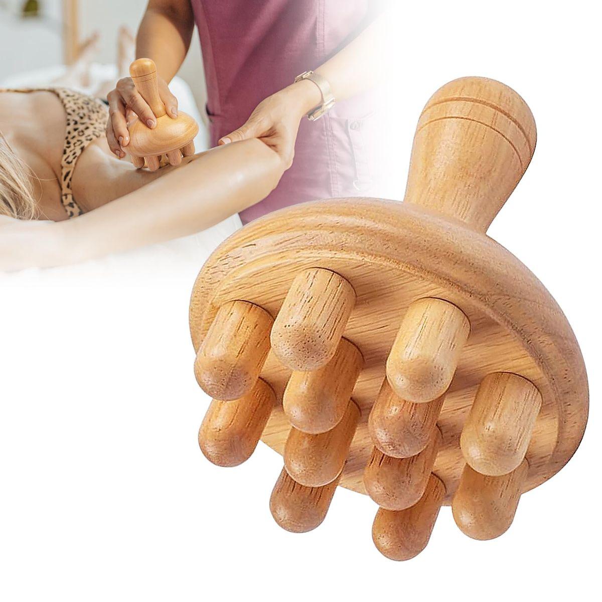 Wooden Therapy Massage Tools Wood Mushroom Massager Fascia Massager Roller for Full Body Muscle Pain Relief, Body Sculpting Tool, Lymphatic Drainage, Cellulite Reduction Massager Body Contouring