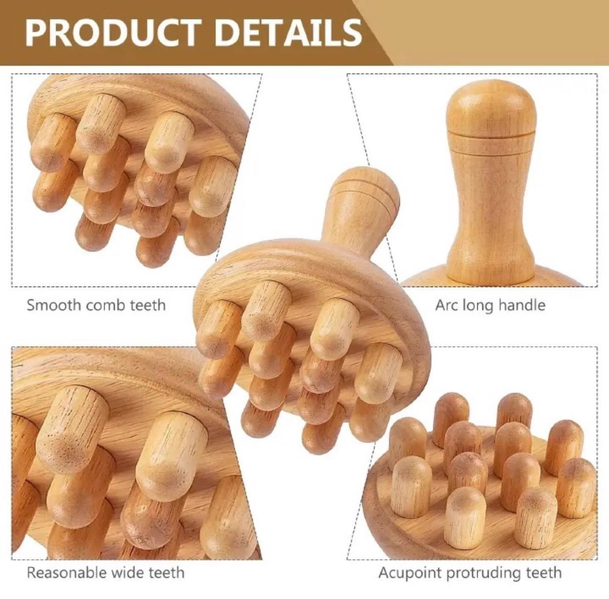 Wooden Therapy Massage Tools Wood Mushroom Massager Fascia Massager Roller for Full Body Muscle Pain Relief, Body Sculpting Tool, Lymphatic Drainage, Cellulite Reduction Massager Body Contouring