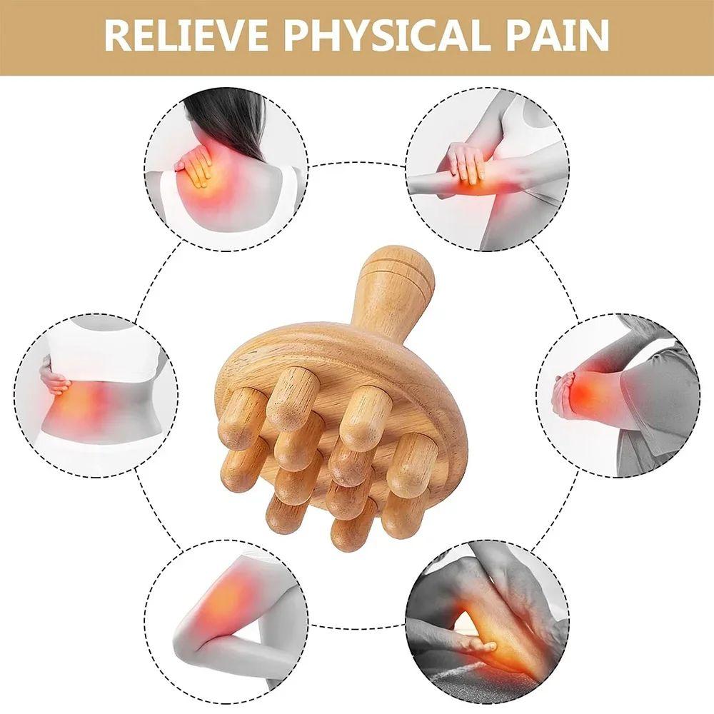 Wooden Therapy Massage Tools Wood Mushroom Massager Fascia Massager Roller for Full Body Muscle Pain Relief, Body Sculpting Tool, Lymphatic Drainage, Cellulite Reduction Massager Body Contouring