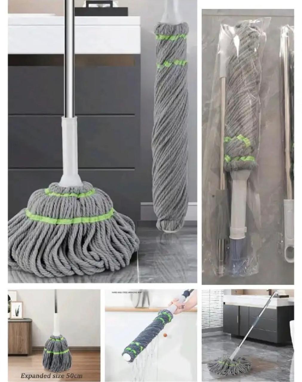 Premium Self Wringing Mop Microfiber Twist Mop Super Absorbent Floor Cleaning Mop/Spin mop 360 Rotating Hands-Free Mop Wet Mop/ Dry Mop Easy, Fast and Convenient Mopping.