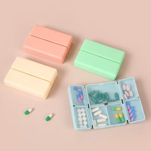 Weekly Pill Box Organizer 7 Days Foldable Medicine Box 7 Compartments Pill Organizer Travel Medicine Dispenser Tablet Storage Case Pill Case for Medicine Storage, Vitamins, Supplements First Aid Kit