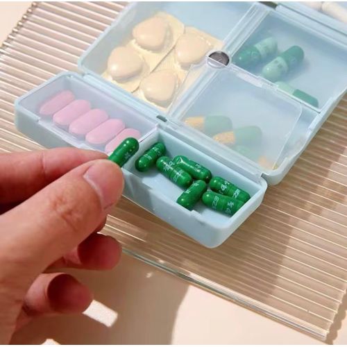 Weekly Pill Box Organizer 7 Days Foldable Medicine Box 7 Compartments Pill Organizer Travel Medicine Dispenser Tablet Storage Case Pill Case for Medicine Storage, Vitamins, Supplements First Aid Kit