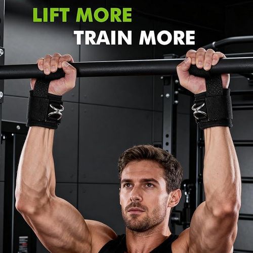 2 in 1 Weight Lifting Straps Gym Wrist Support Comfortable Wrist Cushion Pad for Deadlifts, Dumbbells/Barbell Hand Grips,CrossFit Training +Secure Double D-Rings for Cable Machine Workout/ Gym Gloves