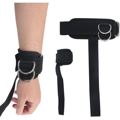 2 in 1 Weight Lifting Straps Gym Wrist Support Comfortable Wrist Cushion Pad for Deadlifts, Dumbbells/Barbell Hand Grips,CrossFit Training +Secure Double D-Rings for Cable Machine Workout/ Gym Gloves