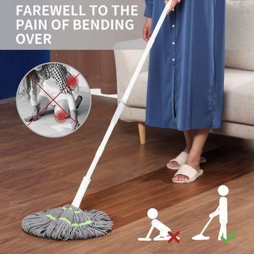 Self Wringing Mop Microfiber Twist Mop Super Absorbent Floor Cleaning Mop/Spin mop 360 Rotating Hands-Free Mop Wet Mop/ Dry Mop Easy, Fast and Convenient Mopping