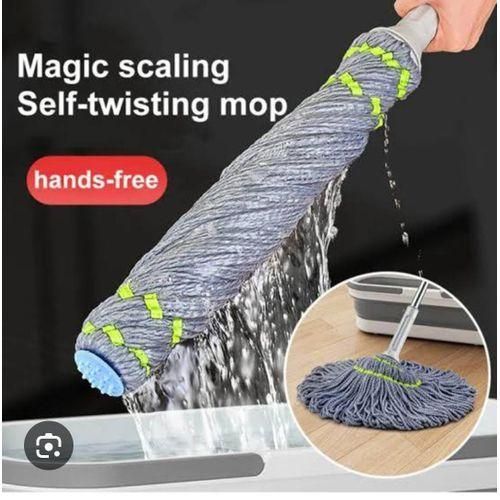 Self Wringing Mop Microfiber Twist Mop Super Absorbent Floor Cleaning Mop/Spin mop 360 Rotating Hands-Free Mop Wet Mop/ Dry Mop Easy, Fast and Convenient Mopping