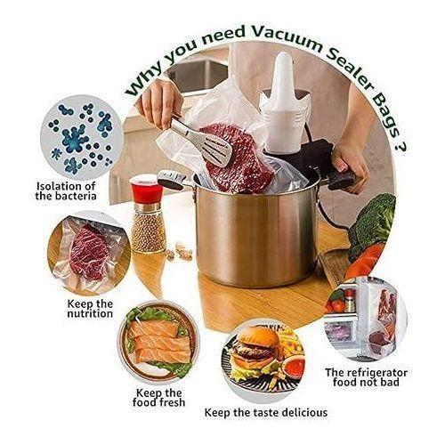 Vacuum Sealer Roll BPA Free Food Storage Bag for Freezer/Fridge, Reusable Airtight Heat Seal Bags Compatible with All Vacuum Sealer Machines, Keep Food Fresh Longer/ Food Saver Fridge Storage Bag