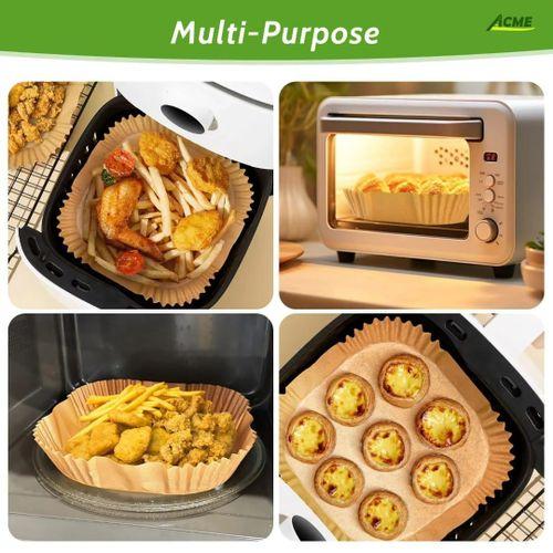 100PC Non-Stick Disposable Air Fryer Baking Paper Liners, Air Fryer Parchment Paper Liners, Microwave Air fryer Liners Food Grade Material suitable for air fryers, ovens and microwave