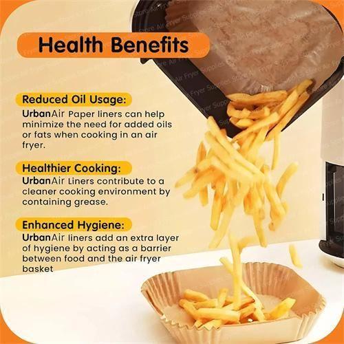 100PC Non-Stick Disposable Air Fryer Baking Paper Liners, Air Fryer Parchment Paper Liners, Microwave Air fryer Liners Food Grade Material suitable for air fryers, ovens and microwave