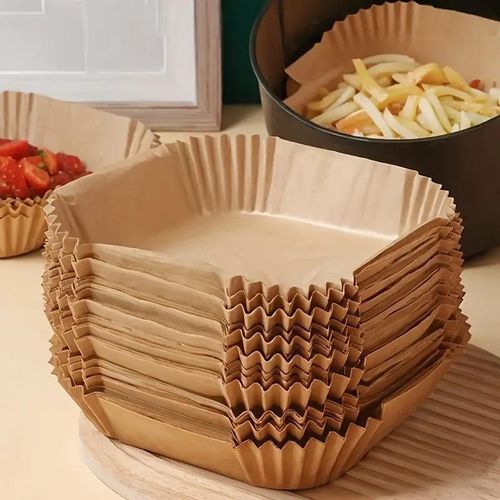 100PC Non-Stick Disposable Air Fryer Baking Paper Liners, Air Fryer Parchment Paper Liners, Microwave Air fryer Liners Food Grade Material suitable for air fryers, ovens and microwave