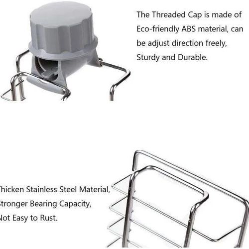 2 in 1  Adjustable Kitchen Stainless Steel Sink Drain Rack Soap/ Sponge Storage +Kitchen Towel Holder Sink Tidy Faucet Holder Soap Dish Drainer/ Dish Cloth Hanger for Bathroom, Kitchen, Sink Organizer