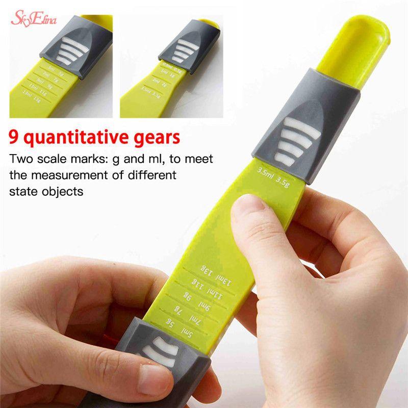 2 in 1 Adjustable Measuring Spoon with Scale Double End Kitchen Scale for Sugar, Salt, Coffee, Tea, Spices, Milk Powder, Protein Powder, Honey, Soup Measure Cup for Baking, Cooking, Seasoning  Measure