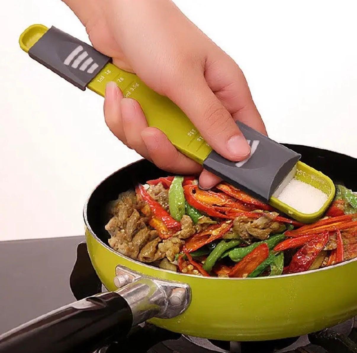 2 in 1 Adjustable Measuring Spoon with Scale Double End Kitchen Scale for Sugar, Salt, Coffee, Tea, Spices, Milk Powder, Protein Powder, Honey, Soup Measure Cup for Baking, Cooking, Seasoning  Measure