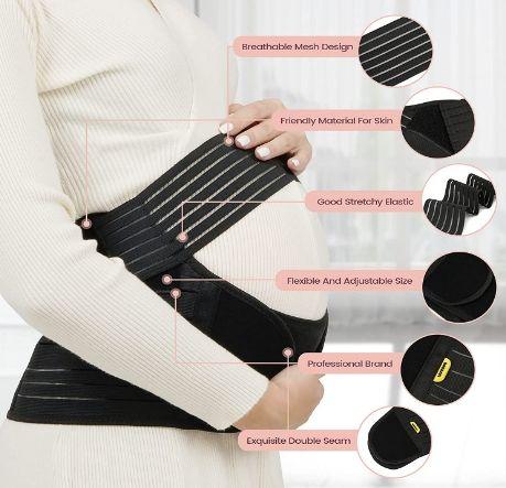 3 in 1 Adjustable Pregnancy Support Belt for Back/Pelvic/Hip/Waist Pain Relief Maternity Belt Abdominal support belt, Back support belt Waist support Belly Band Pregnancy Belt - PREMIUM QUALITY