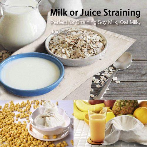 Cheese Cloth Bag with Drawstring Unbleached Reusable Cotton Bag for Straining Nut milk, Soy Milk, Yogurt, Cold Brew, Coffee, Tea, Juice, Almond Milk, Spice, Paneer, Curd, Cheesecloth Bag LARGE 50x70cm