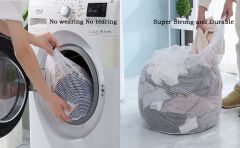 3PC Large Laundry Bags Protective Mesh Laundry Bags Reusable Washing Machine Laundry Net Bags Clothes Storage Bags for Delicates, Socks, Bra, Baby Clothes, Underwear Washing Machine Cover Bags
