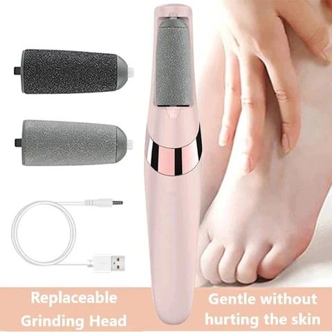 Electric Callus Remover with Extra Grinder Tool, Foot File for Smooth, Soft, and Healthy feet, Rechargeable Pedicure Foot Care Device for Dead Skin, Cracked Heels, Foot Exfoliation at Home or Spa