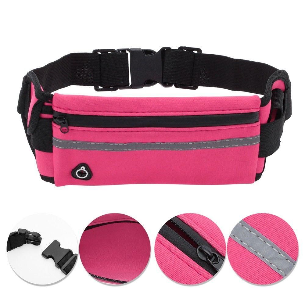 Adjustable Sports Waist Bag Belt With Water Bottle Holder, Earphones Holder, Phone Holder, Safety Reflector Waterproof Gym Bag For Cycling, Jogging, Hiking & Running Bag Phone Pouch/ Sports Bag-Unisex