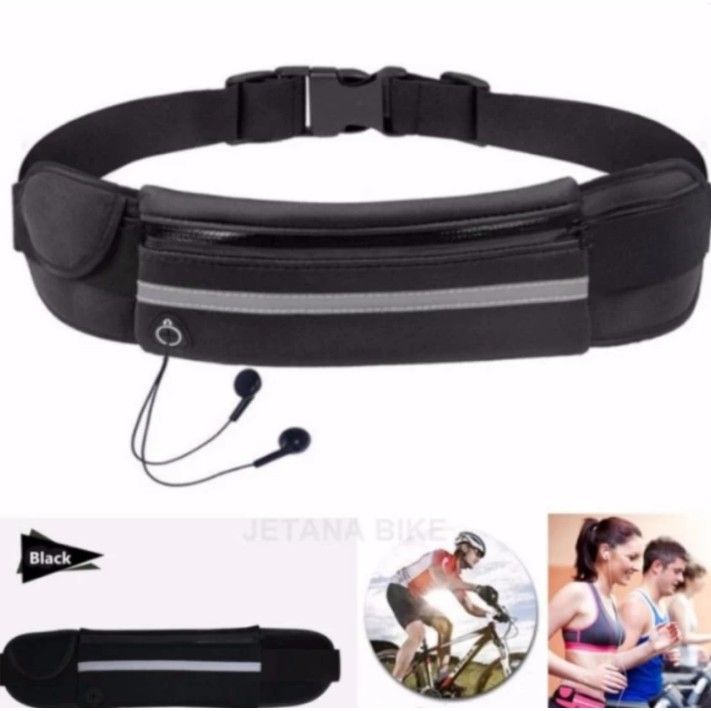 Adjustable Sports Waist Bag Belt With Water Bottle Holder, Earphones Holder, Phone Holder, Safety Reflector Waterproof Gym Bag For Cycling, Jogging, Hiking & Running Bag Phone Pouch/ Sports Bag-Unisex