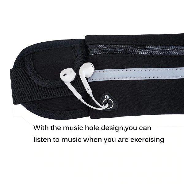 Adjustable Sports Waist Bag Belt With Water Bottle Holder, Earphones Holder, Phone Holder, Safety Reflector Waterproof Gym Bag For Cycling, Jogging, Hiking & Running Bag Phone Pouch/ Sports Bag-Unisex